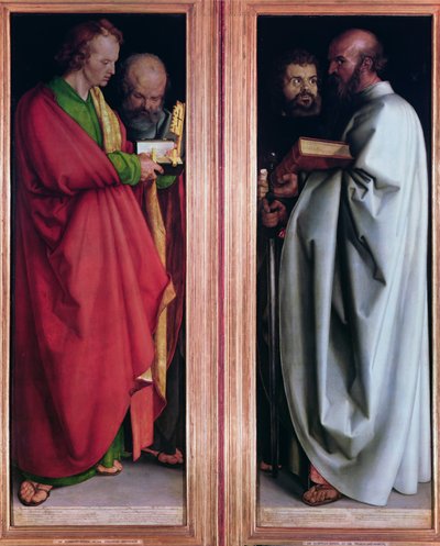 St. Johannes met St. Petrus en St. Paulus met St. Marcus, 1526 door Albrecht Dürer