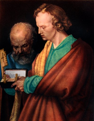 St. Johannes met St. Petrus, detail, 1526, 1936 door Albrecht Dürer