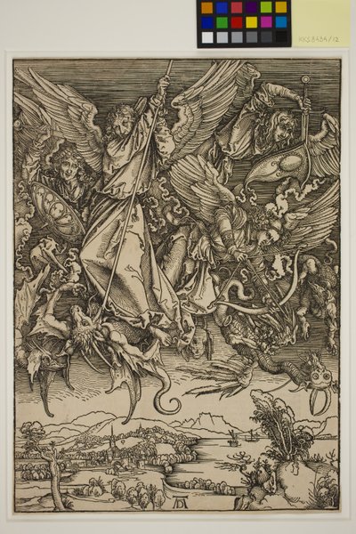 Sint-Michiel vecht tegen de draak door Albrecht Dürer