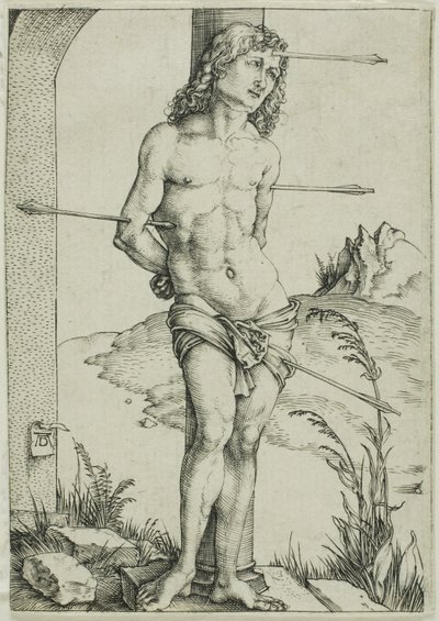 Sint Sebastiaan gebonden aan de kolom door Albrecht Dürer