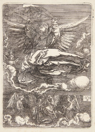 Sudarium uitgespreid door een engel door Albrecht Dürer