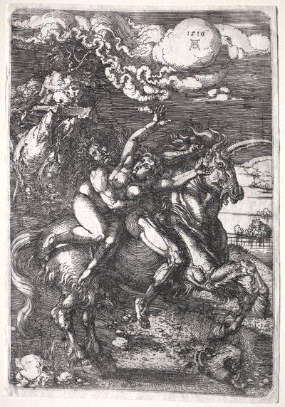 De Ontvoering op een Eenhoorn door Albrecht Dürer