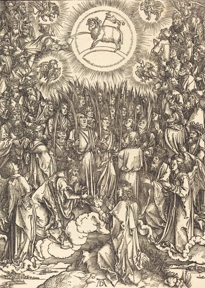 De aanbidding van het lam, 1498 door Albrecht Dürer