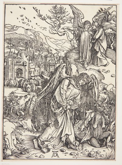 De engel toont St. Johannes het Nieuwe Jeruzalem door Albrecht Dürer