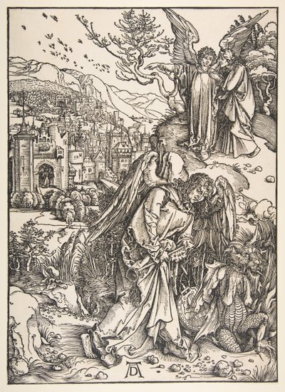 De engel met de sleutel tot de bodemloze put, 1511 door Albrecht Dürer
