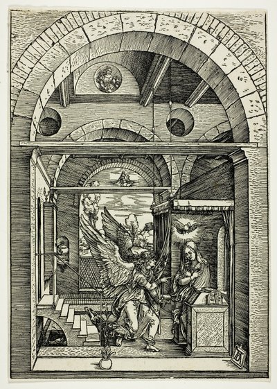 De Annunciatie, uit Het Leven van de Maagd door Albrecht Dürer