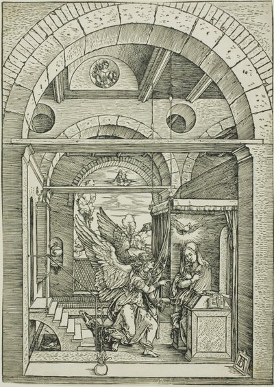 De Aankondiging, uit Het Leven van de Maagd door Albrecht Dürer