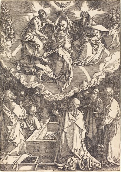 De tenhemelopneming en kroning van de Maagd door Albrecht Dürer