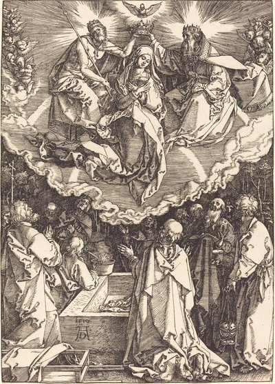 De tenhemelopneming en kroning van de Maagd door Albrecht Dürer