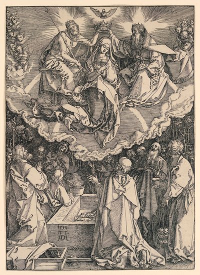 De Tenhemelopneming van de Maagd, uit de serie Het Leven van de Maagd door Albrecht Dürer