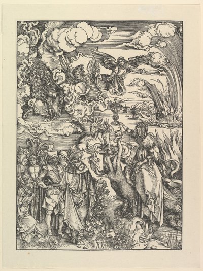 De Babylonische Hoer, uit De Apocalyps. Facsimile door Albrecht Dürer