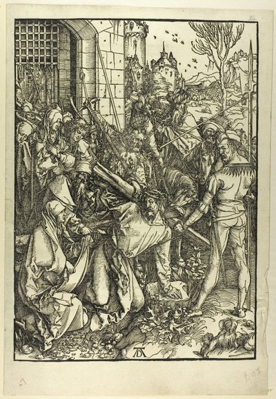 Het dragen van het kruis, uit De Grote Passie door Albrecht Dürer