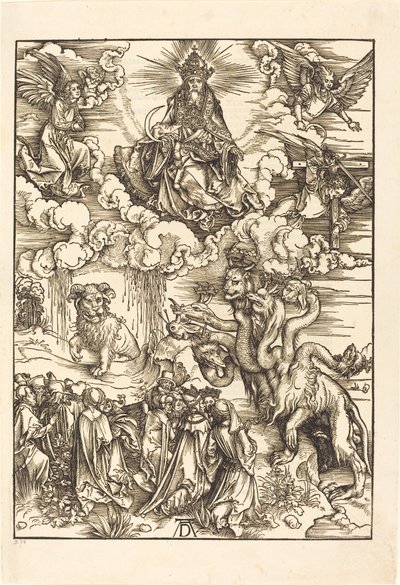 Het Beest met Twee Hoorns als een Lam door Albrecht Dürer