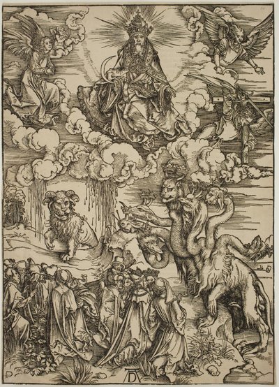 Het Beest met Twee Hoorns als een Lam door Albrecht Dürer