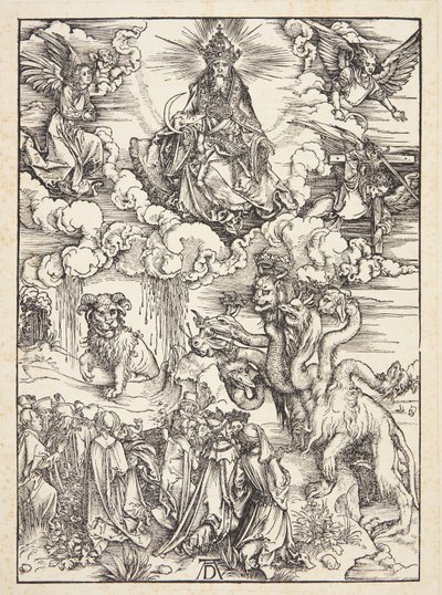 Het Beest met Twee Hoorns als een Lam door Albrecht Dürer