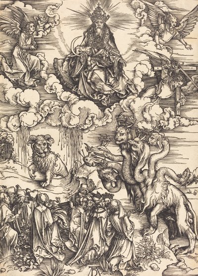 Het beest met twee horens als een lam, waarschijnlijk ca. 1496-1498 door Albrecht Dürer