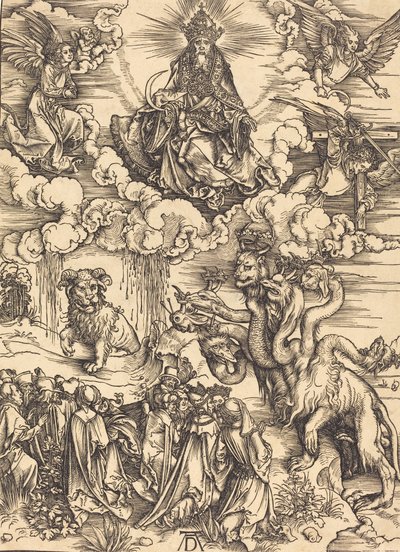 Het beest met twee horens als een lam door Albrecht Dürer