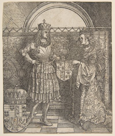 De Verloving van Maria van Bourgondië uit de Triomfboog van Keizer Maximiliaan I, 1515 door Albrecht Dürer