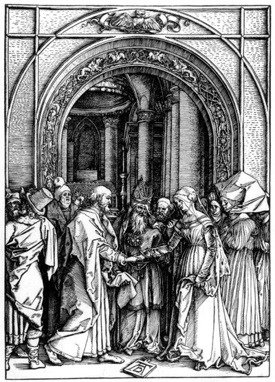 De verloving van de Maagd, uit Het leven van de Maagd, ca.1504 door Albrecht Dürer