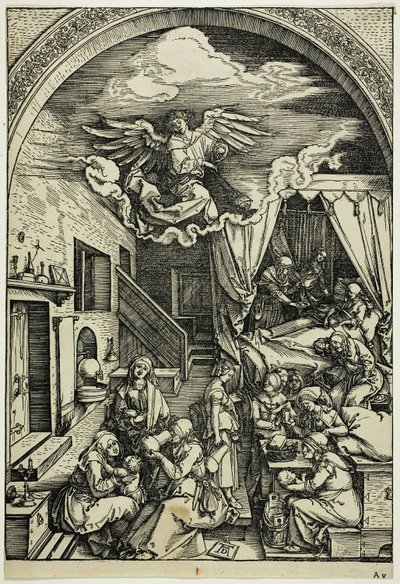De Geboorte van de Maagd, uit Het Leven van de Maagd door Albrecht Dürer