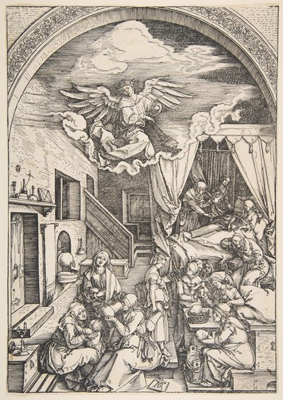 De Geboorte van de Maagd, uit Het Leven van de Maagd door Albrecht Dürer