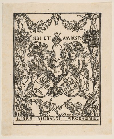Het Boekplaat van Wilibald Pirckheimer door Albrecht Dürer