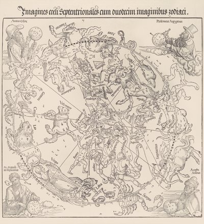 De Hemelkaart - Noordelijk Halfrond, 1515 door Albrecht Dürer