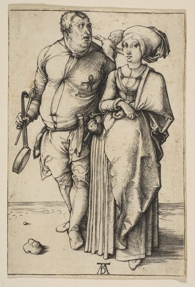De kok en zijn vrouw, ca. 1496 door Albrecht Dürer
