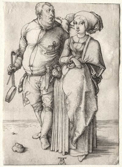 De kok en zijn vrouw, waarschijnlijk 1497 door Albrecht Dürer