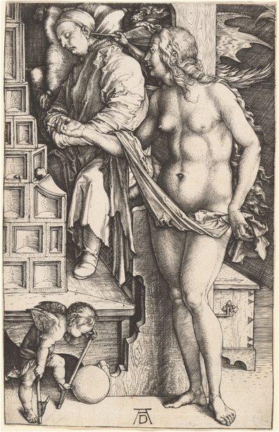 De Droom van de Dokter (Verleiding van de Luiaard) door Albrecht Dürer