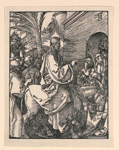 De intocht van Christus in Jeruzalem, uit de Kleine Passie-serie door Albrecht Dürer
