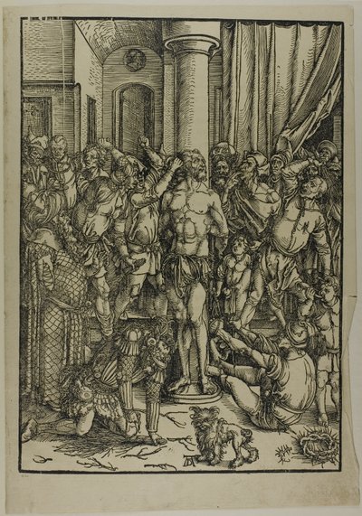 De geseling, uit De Grote Passie door Albrecht Dürer
