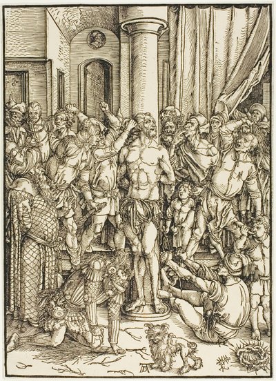 De geseling, uit De Grote Passie door Albrecht Dürer