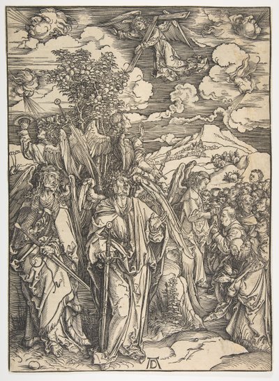 De Vier Engelen die de Winden Vasthouden, uit De Apocalyps, Duitse Editie, 1498, ca. 1498 door Albrecht Dürer