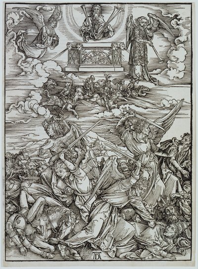 De vier wrekende engelen van de Eufraat, uit de serie „De Apocalyps“ door Albrecht Dürer