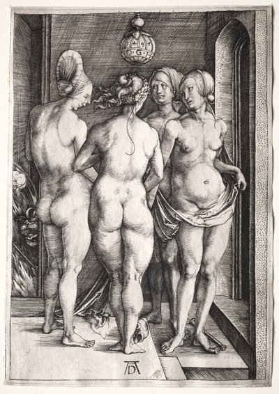 De vier heksen, vier naakte vrouwen, 1497 door Albrecht Dürer