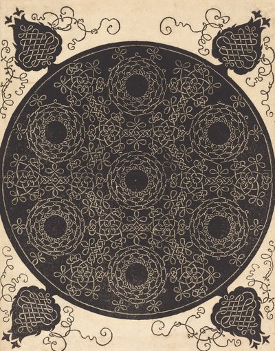 De vierde knoop met zeven cirkelvormige knopen met zwarte centra, waarschijnlijk 1506-1507 door Albrecht Dürer