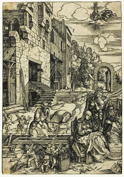 De Heilige Familie in Egypte, uit Het Leven van de Maagd door Albrecht Dürer