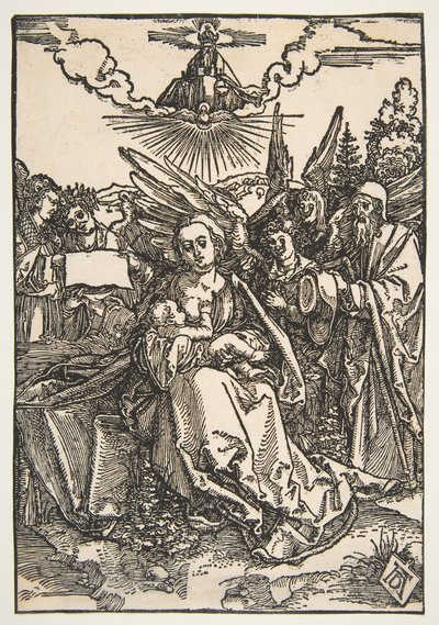 De Heilige Familie met vijf engelen, ca. 1503 door Albrecht Dürer