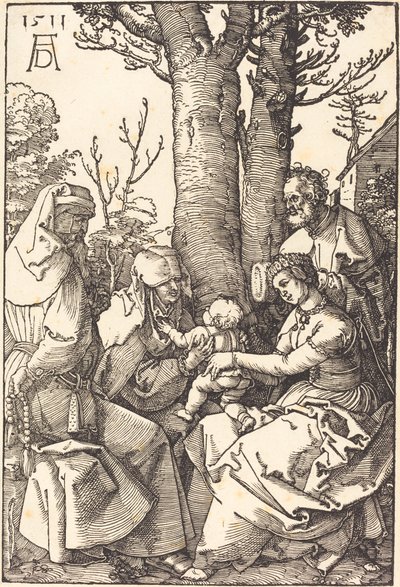 De Heilige Familie met Joachim en Anna onder een Boom door Albrecht Dürer