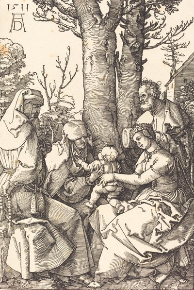 De Heilige Familie met Joachim en Anna onder een Boom, 1511 door Albrecht Dürer