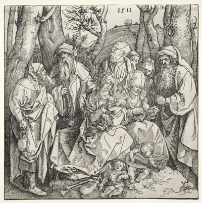 De Heilige Familie met twee muzikale engelen, 1511 door Albrecht Dürer
