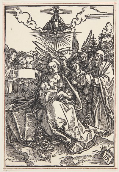 De Heilige Familie met vijf engelen door Albrecht Dürer