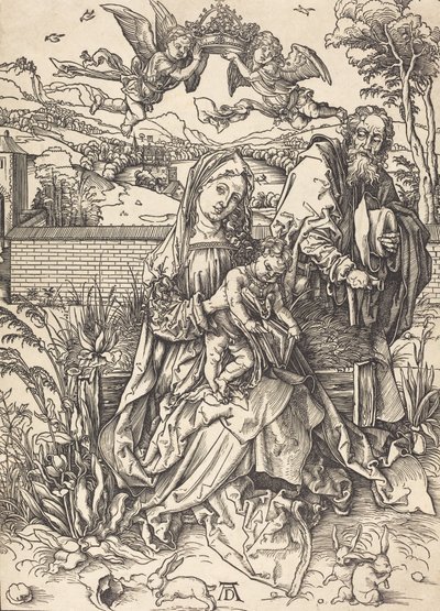 De Heilige Familie met de Drie Hazen door Albrecht Dürer
