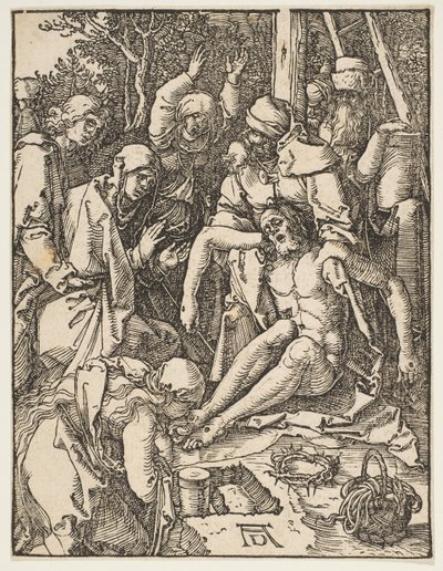 De klaagzang, uit De Kleine Passie door Albrecht Dürer