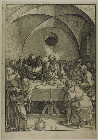 Het laatste avondmaal, uit De grote passie door Albrecht Dürer