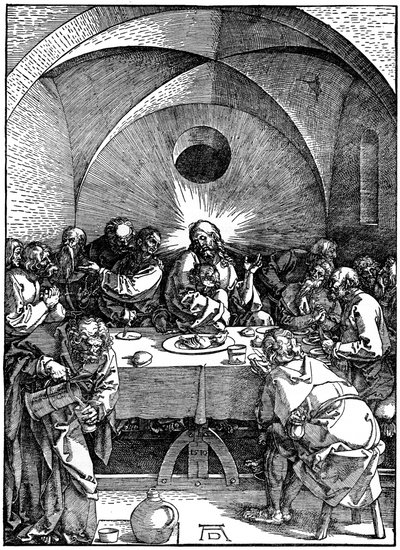 Het Laatste Avondmaal uit de Grote Passie serie door Albrecht Dürer