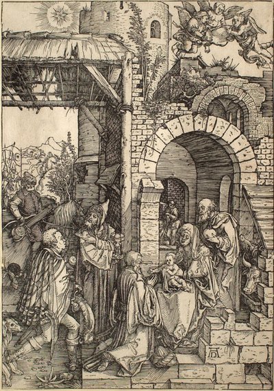 Het leven van de Maagd: De aanbidding der Wijzen door Albrecht Dürer