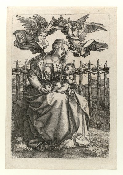De Madonna en Kind gekroond door twee engelen, 1518 door Albrecht Dürer