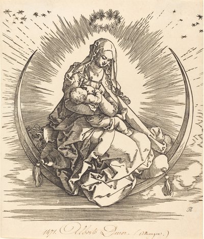 De Madonna op de maansikkel, 1510-1511 door Albrecht Dürer